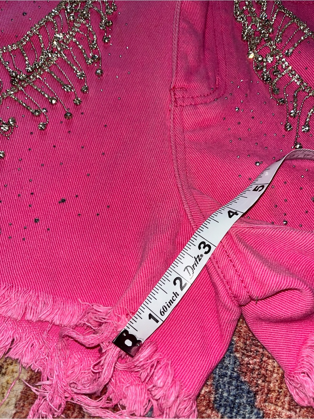 Blue B Hot Pink Embellished Denim Shorts - Picture 6 of 9